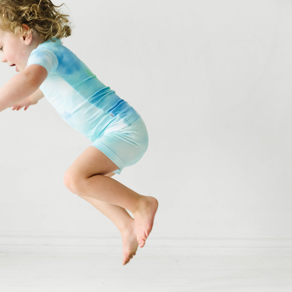 Tidepool Watercolor Two-Piece Short Sleeve & Shorts Pajama Set