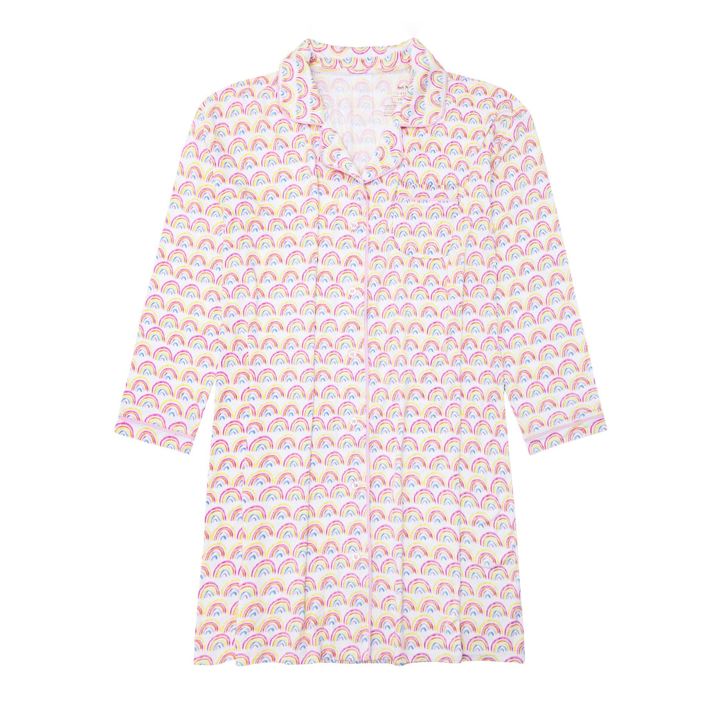 Pastel Rainbows Women's Long Sleeve Sleep Shirt